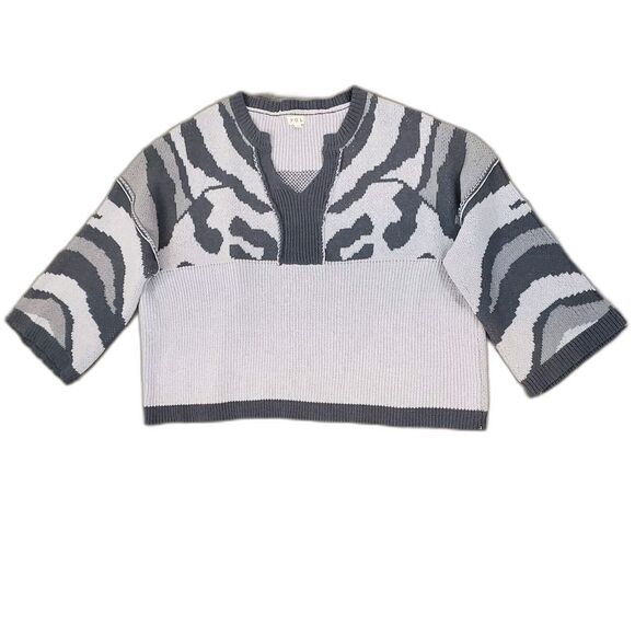 POL Oversized Comfy In Vneck Camo Sweater Green Animal Print  Sz L Oversized - Picture 7 of 11